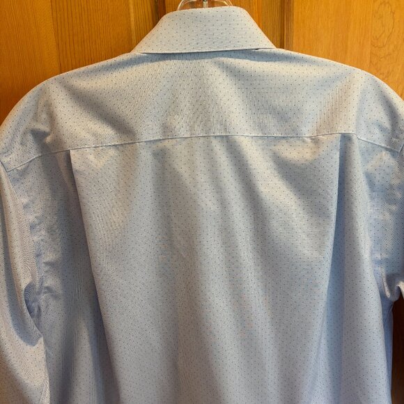 Kenneth Cole Awearness Blue Non-Iron Slim Fit Long Sleeve Button-Up Dress Shirt - Picture 10 of 15